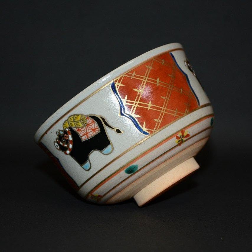 干支丑間取文茶碗　京焼｜橋本城岳　新品　送料無料 干支丑間取文茶碗 京焼｜橋本城岳 干支丑間取文